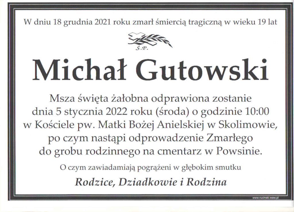Pożegnanie Michała Gutowskiego